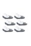 6-Piece Women's Gray Bamboo Seamless Silicone Non-Slip Heel High Quality Invisible Ballerina Socks