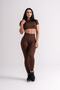 Push-Up Detailed Gathering Dark Brown Sports Leggings