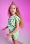 Girl's Regular Fit Striped Short Sleeve T-Shirt - 6