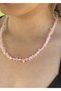 Pink Quartz Broken Natural Stone Necklace - 2
