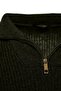 Khaki Regular Fit Wool Zippered Turtleneck Knitwear Sweater Tmnaw22Kz0347 - 7