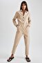 Shirt Collar Gabardine Long Sleeve 100% Cotton Jumpsuit A2252ax23sp - 4