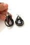 Metal Zipper Design Earrings Black - 3