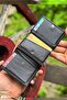 Men's Genuine Leather Black Wallet Retro Napa Real Leather Wallet with Card Mechanism - 5