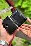 Men's Genuine Leather Black Wallet Retro Napa Real Leather Wallet with Card Mechanism - 6