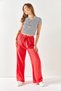 Women's Coral Waist Elasticated Laced Palazzo Linen Trousers PNT-19000219 - 5