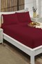 150x200 Elastic Sheet Set Cotton Ranforce Duvet Cover Fabric for Double 30 Cm Edge Burgundy