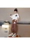 Kids Colorful M Printed Short Sleeve Summer Oversize Girl's Tracksuit Set - 2