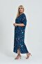 LARGE SIZE COMFORTABLE FIT WOVEN VISCOSE LOOSE DOUBLE POCKET V-NECK DRESS - 2