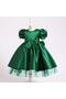 Girls' Front and Back Bow Detail Pearl-Embellished Collar Ball, Party, Graduation, Birthday Dress - 3