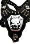 Black Pitbull Head Gladiator Leather Dog Chest Collar - 4