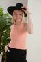 Women's Burgundy Salmon Halter Neck 2-Piece Crop Blouse - 3