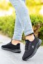Men's Black Casual Comfortable Lace-Up Sports Shoes Mesh Anti-Sweat High Sole Sneaker