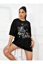 Black Multiple Butterfly Printed T-Shirt - 2