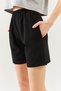 Black Comfortable 100% Cotton Combed Cotton Short Trendy Women's Shorts with Elastic Waist Waist Pocket - 7
