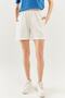 White Comfortable 100% Cotton Combed Cotton Short Trendy Women's Shorts with Elastic Waist Waist Pocket - 6