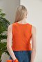 Women's Biscuit Orange Halter Neck 2-Piece Crop Blouse - 7