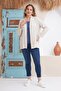 سترة مخططة من الكتان مقاس كبير - 5
