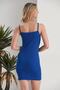 Women's Cobalt Blue Rope Strap Mini Camisole Dress - 8