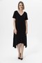 Women's Black Back Angel Wing Embroidered Front Back V-Neck Skirt Asymmetrical Dress - 6
