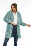 Women's Mint Green Long Fleece Cardigan - 2