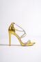 Palermo Mustard Yellow Knitted Stone Platform Heeled Evening Dress Shoes - 2