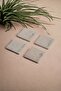 Minimal Floral Design Natural Stone Travertine Coasters Set of 4