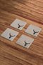 Deer Head Themed Natural Stone Travertine Coasters Set of 4 - 3