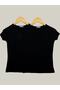 Women's Short Sleeve Crew Neck Bodysuit Black 2 Pieces