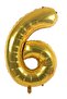 Foil 6 Number Balloon 36 Cm Gold Small Size 16inc Six Digits Foil Balloon