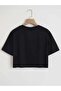plain black oversize crop tshirt - 2