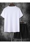 Men's Summer T-shirt and Shorts Set - Black and White - 2