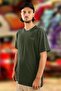 Men's Blind Man Printed Khaki Crew Neck T-Shirt