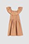 Girl's Flexible Carmen Collar Short Sleeveless Poplin Dress - 4
