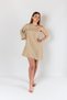 Women's Muslin Summer Women's One Shoulder Beige Dress