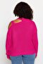 Fuchsia Window/Cut Out Detailed Knitwear Sweater TBBAW23AN00138 - 5