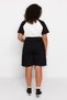 Black High Waist Wide Leg Straight Jeans Shorts Tbbss22Je00012 - 6
