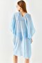 Women's Baby Blue Slit Tie-Up Pareo Kimono KMN-00000063 - 7