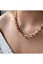 Steel Zircon stone gold color necklace - 2