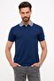 Navy Blue Slim Fit Polo Neck T-Shirt