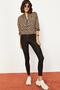 Women's Black Long Belted Shiny Disco Leggings Fitness 2253399 - 2