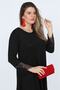 Black Lace Detailed Plus Size Knitted Dress - 3