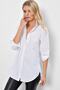 Women's White Hidden Button Down Long Shirt SF2001 - 2
