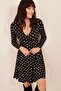 Women's Black Double Breasted Polka Dot Dress ELB-19000875 - 2
