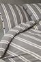 Heritage 100% Cotton Single Washable Yarn Paint Striped Duvet Set Anthracite - 4