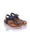 Genuine Leather Dark Blue Women's Sandals