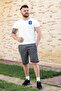 Men's Gray Honeycomb Fabric Pocket Hidden Zipper Drawstring Short Bermuda Shorts 21ESRTKPET
