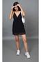 Strappy Lace Embroidered Lined Double Breasted Short Dress - 2
