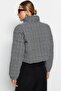 Black Tweed Cropped Puffer Jacket TWOAW24MO00028 - 5