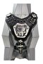Black Pitbull Head Gladiator Leather Dog Chest Collar